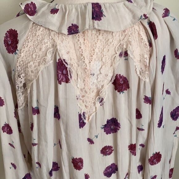 NWT Free People Poppy Floral V-neck Bodysuit Sz XS - Picture 9 of 12